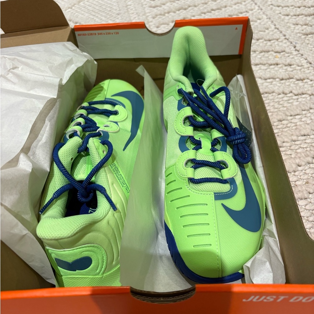 Womens/unisex Neon Green and Navy Tennis Sneakers
